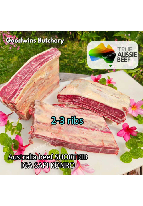 Beef rib SHORTRIB daging iga sapi konro frozen Australia RALPHS short rib portioned 2-3 ribs 1.2-1.6 kg/slab (price/kg)